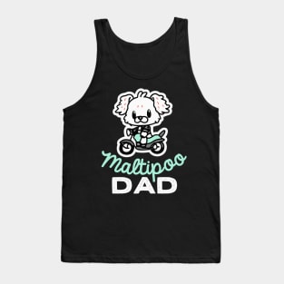 Maltipoo Dad Biker Dog Owner Retro Dog Father Tank Top